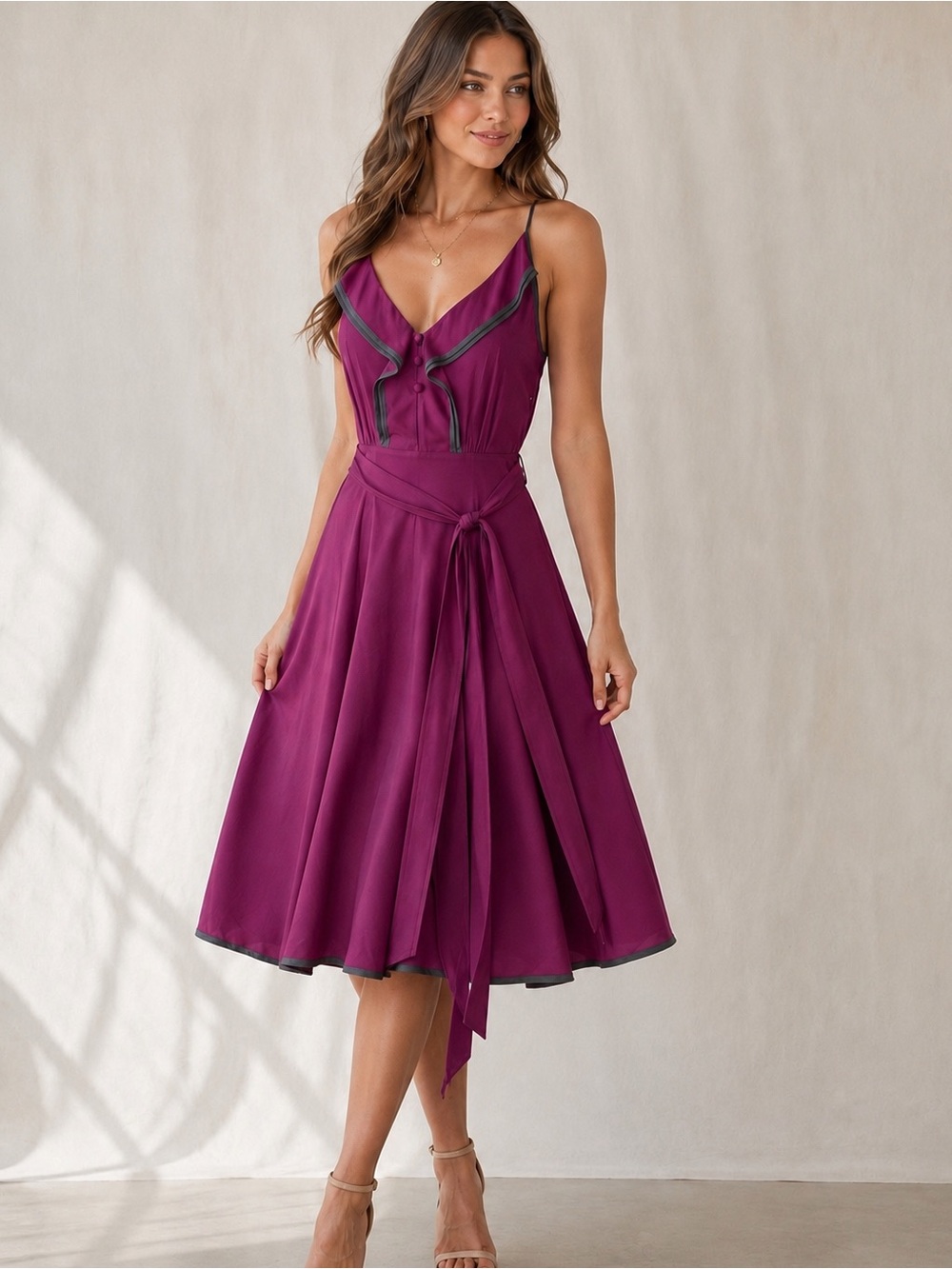 Girls from Savoy (an Anthropologie brand) Purple Silk Dress